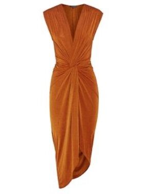 Sheike Twist-Front Rust Maxi Dress